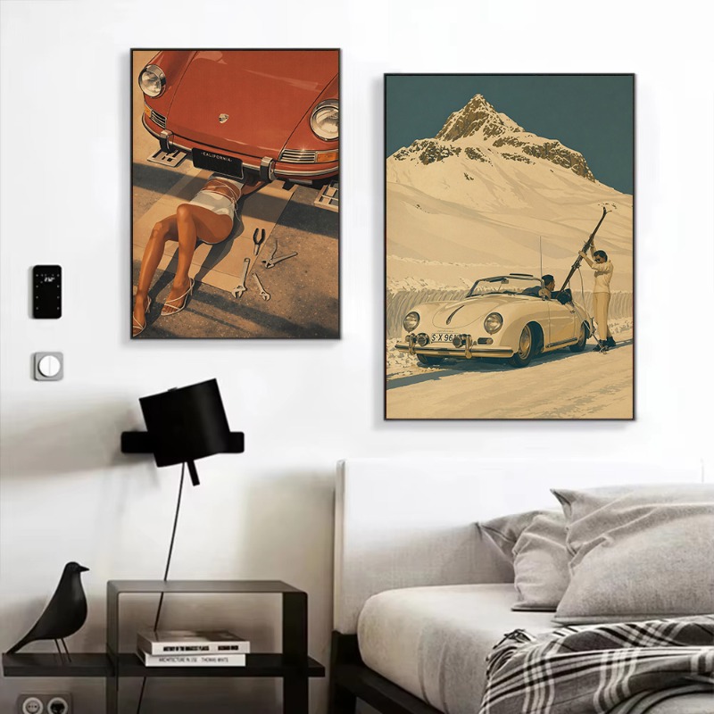 لوحة قماشية بتصميم ريترو فاخر  - مراجعة Luxury Lifestyle Cars وسعره